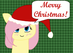 Size: 450x325 | Tagged: safe, artist:softijshamster, fluttershy, pegasus, pony, 1000 hours in ms paint, christmas, hat, ms paint, santa hat