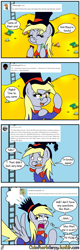 Size: 1280x4000 | Tagged: safe, artist:outofworkderpy, derpy hooves, pegasus, pony, april fools, april fools joke, bits, comic, duck tales, female, glasses, hat, mare, outofworkderpy, parody, scam, scrooge mcderp, scrooge mcduck, solo, top hat, tumblr, tumblr comic