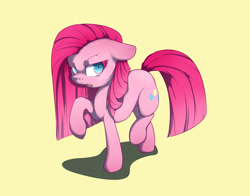 Size: 3409x2676 | Tagged: safe, artist:vicse, pinkie pie, earth pony, pony, pinkamena diane pie, raised hoof, simple background, solo, walking