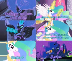 Size: 973x821 | Tagged: safe, artist:kindkristy99, edit, edited screencap, screencap, nightmare moon, princess celestia, princess luna, alicorn, pony, friendship is magic, luna eclipsed, the return of harmony, snickers