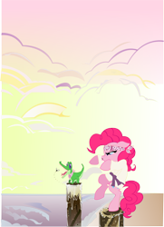 Size: 4336x6000 | Tagged: safe, artist:james-li, gummy, pinkie pie, earth pony, pony, gummy doesn't give a fuck, karate, karate kid