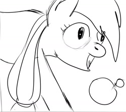 Size: 1263x1124 | Tagged: artist needed, safe, applejack, earth pony, pony, female, mare, monochrome, solo