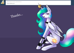 Size: 1280x913 | Tagged: safe, artist:vincher, princess celestia, alicorn, pony, ask white alicorn, horn impalement, muffin, tumblr