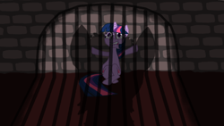 Size: 1024x576 | Tagged: safe, artist:melonharmony, derpibooru import, twilight sparkle, fanfic:past sins, prison, prisoner ts