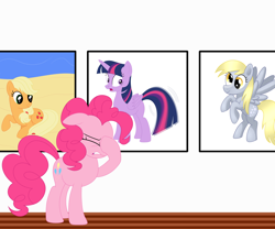 Size: 3000x2500 | Tagged: safe, artist:mirrorcrescent, applejack, derpy hooves, pinkie pie, twilight sparkle, twilight sparkle (alicorn), alicorn, earth pony, pegasus, pony, atg 2017, context is for the weak, facehoof, female, mare, newbie artist training grounds