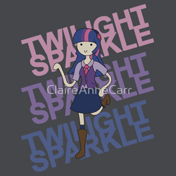 Size: 548x549 | Tagged: safe, artist:claireannecarr, derpibooru import, twilight sparkle, human, adventure time, humanized, light skin, parody, solo