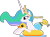 Size: 2233x1665 | Tagged: safe, artist:roger334, princess celestia, alicorn, duck, pony, f.l.u.d.d., female, floaty, mare, simple background, solo, super mario sunshine, transparent background