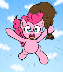 Size: 1305x1491 | Tagged: safe, artist:merkleythedrunken, pinkie pie, earth pony, pony, female, mare, pink coat, pink mane, simple background, solo
