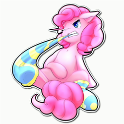 Size: 1000x1000 | Tagged: safe, artist:rayhiros, pinkie pie, earth pony, pony, clothes, simple background, socks, solo, striped socks, transparent background, underhoof