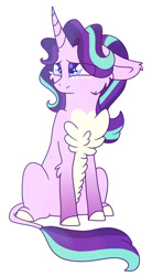 Size: 664x1204 | Tagged: safe, artist:lolwise, starlight glimmer, pony, unicorn, chest fluff, pale belly, sad, solo