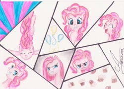 Size: 1744x1248 | Tagged: safe, artist:1vladislav, pinkie pie, earth pony, pony, cupcake, solo, straight hair, traditional art