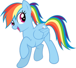 Size: 4500x4014 | Tagged: safe, artist:slb94, derpibooru import, rainbow dash, pegasus, pony, absurd resolution, alternate hairstyle, cute, cutie mark, dashabetes, female, mare, open mouth, ponytail, simple background, smiling, solo, transparent background, vector, wings