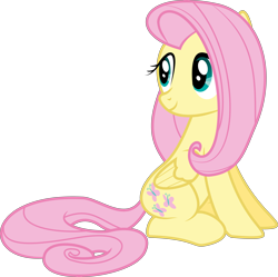 Size: 6500x6473 | Tagged: safe, artist:siaphra, fluttershy, pegasus, pony, absurd resolution, cute, simple background, sitting, solo, transparent background, vector