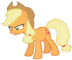 Size: 6000x5000 | Tagged: safe, artist:spitfire8520, applejack, earth pony, pony, leap of faith, .svg available, absurd resolution, angry, looking down, nose wrinkle, simple background, solo, transparent background, vector