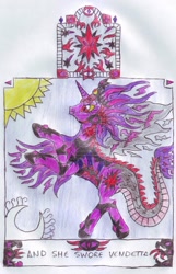 Size: 718x1113 | Tagged: safe, artist:chatsium, derpibooru import, twilight sparkle, corrupted, dimness void, evil, revenge