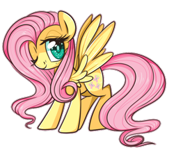 Size: 630x537 | Tagged: safe, artist:suzuii, fluttershy, pegasus, pony, looking at you, solo, wink