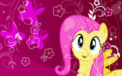 Size: 1920x1200 | Tagged: safe, artist:slb94, fluttershy, pegasus, pony, cute, cutie mark, flower, vector, wallpaper