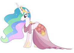 Size: 3500x2500 | Tagged: safe, artist:sky-wrench, princess celestia, alicorn, pony, make new friends but keep discord, clothes, dress, female, mare, simple background, solo, transparent background, vector