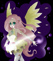 Size: 1024x1173 | Tagged: safe, artist:iikiui, fluttershy, human, humanized, solo, winged humanization