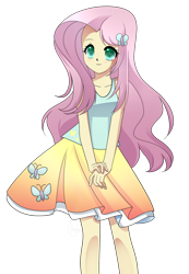 Size: 1084x1568 | Tagged: safe, artist:haydee, fluttershy, equestria girls, clothes, female, pink hair, solo, yellow skin