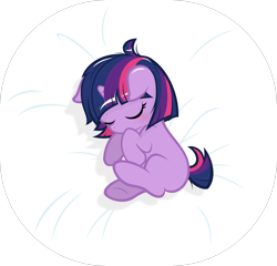 Size: 4000x3840 | Tagged: safe, artist:godoffury, derpibooru import, part of a set, twilight sparkle, pony, .svg available, baby, baby pony, cute, filly, foal, pillow, sleeping, solo, twiabetes