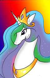 Size: 1024x1578 | Tagged: safe, artist:koku-chan, princess celestia, alicorn, pony, crown, jewelry, solo