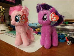 Size: 4608x3456 | Tagged: safe, derpibooru import, pinkie pie, twilight sparkle, beanie babies, gilgamesh, irl, photo, plushie, ty