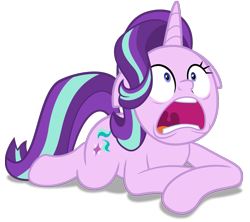 Size: 1405x1250 | Tagged: safe, artist:spellboundcanvas, starlight glimmer, pony, the beginning of the end, floppy ears, open mouth, panic, panic attack, simple background, solo, starlighting, transparent background, vector