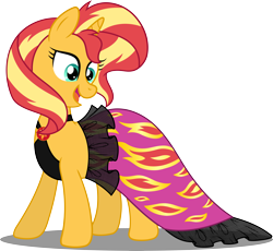 Size: 12283x11281 | Tagged: safe, artist:sugar-loop, sunset shimmer, pony, unicorn, absurd resolution, build-a-bear, clothes, dress, female, gala dress, plushie, simple background, solo, toy interpretation, transparent background