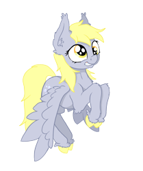 Size: 1500x1792 | Tagged: safe, artist:paskanaakka, derpibooru exclusive, derpy hooves, pegasus, pony, colored hooves, derp, ear fluff, female, flying, grin, mare, simple background, smiling, solo, transparent background, unshorn fetlocks