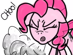 Size: 2048x1536 | Tagged: artist needed, safe, pinkie pie, earth pony, pony, dust, mucus, sneeze cloud, sneezing, sneezing fetish, solo