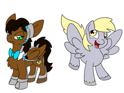 Size: 1024x768 | Tagged: safe, artist:usagi-zakura, derpy hooves, oc, oc:mister clever, doctor who, eleventh doctor