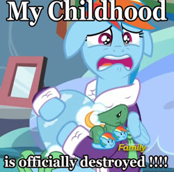 Size: 1093x1077 | Tagged: safe, derpibooru import, screencap, rainbow dash, tank, pegasus, pony, tanks for the memories, clothes, crying, dashie slippers, depression dash, meme, open mouth, reaction image, sad, tank slippers