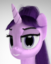 Size: 1555x1944 | Tagged: safe, artist:gabe2252, starlight glimmer, pony, 3d, blender, uncanny valley