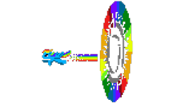 Size: 441x267 | Tagged: safe, artist:spaceship180, derpibooru exclusive, derpibooru import, rainbow dash, pegasus, pony, manepxls, pixel art, pxls.space, simple background, solo, sonic rainboom, transparent background