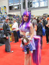 Size: 3000x4000 | Tagged: safe, artist:sarahn29, derpibooru import, smarty pants, twilight sparkle, human, convention, cosplay, irl, irl human, new york comic con, new york comic con 2012, nycc, photo, plushie