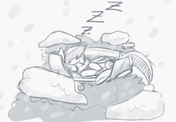 Size: 1176x812 | Tagged: safe, artist:xieril, derpibooru import, rainbow dash, pegasus, pony, monochrome, sleeping, solo, zzz