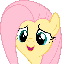 Size: 7983x8313 | Tagged: safe, artist:slb94, fluttershy, pegasus, pony, absurd resolution, cute, open mouth, shyabetes, simple background, smiling, solo, transparent background, vector