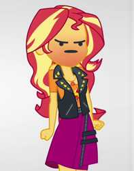 Size: 550x698 | Tagged: safe, edit, edited screencap, screencap, sunset shimmer, better together, equestria girls, rollercoaster of friendship, angry, cropped, emoji, face swap, facebook, forced meme, geode of empathy, magical geodes, meme, solo