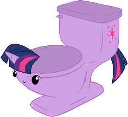 Size: 2000x1839 | Tagged: safe, artist:raffa2300, derpibooru import, twilight sparkle, original species, toilet pony, but why, c:, pun, simple background, smiling, solo, species swap, toilet, toilet sparkle, transparent background, vector, visual pun, wat, what has science done