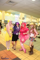 Size: 1366x2048 | Tagged: safe, applejack, fluttershy, pinkie pie, twilight sparkle, human, cosplay, irl, irl human, photo