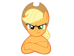 Size: 1600x1200 | Tagged: safe, artist:kuren247, applejack, earth pony, pony, looking at you, simple background, solo, transparent background, unamused, vector