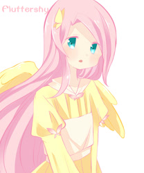 Size: 1000x1200 | Tagged: safe, artist:kikami girl, fluttershy, human, humanized, pixiv, solo, winged humanization