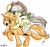 Size: 974x915 | Tagged: safe, artist:nekubi, applejack, jinx, earth pony, pony, leap of faith, accessory swap, amputee, applejinx, katawa jinx, ponies riding ponies, riding, simple background, stump
