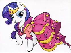 Size: 800x597 | Tagged: safe, artist:jenkiwi, rarity, pony, unicorn, clothes, dress, female, gala dress, mare, simple background, traditional art, white background