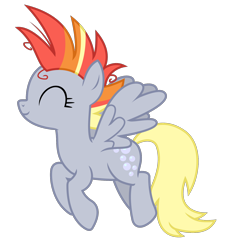 Size: 1500x1656 | Tagged: safe, artist:sketchmcreations, derpy hooves, pegasus, pony, it isn't the mane thing about you, alternate hairstyle, background pony, derpunk, eyes closed, female, flying, mare, mohawk, mohawks for everypony, punk, simple background, smiling, solo, transparent background, vector