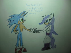 Size: 4000x3000 | Tagged: safe, artist:darkness593, rarity, anthro, plantigrade anthro, crossover, sonic the hedgehog, sonic the hedgehog (series), sonicified, traditional art