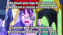 Size: 640x360 | Tagged: safe, edit, edited screencap, screencap, starlight glimmer, pony, unicorn, all bottled up, anger magic, angry, magic, meme, oath, rage face, ragelight glimmer, red lantern