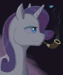 Size: 1680x1977 | Tagged: safe, artist:hypno, rarity, pony, unicorn, pipe, smoking, solo