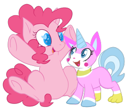 Size: 2350x2000 | Tagged: safe, artist:voraire, pinkie pie, earth pony, pony, crossover, lego, the lego movie, underhoof, unikitty